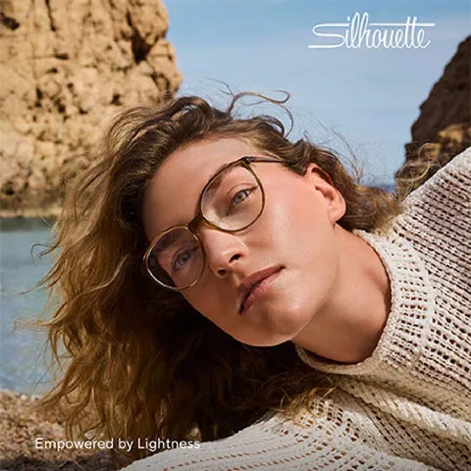 Silhouette: Frau mit Brille